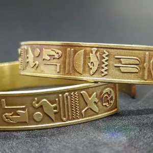 Hieroglyphic Gold Bracelet