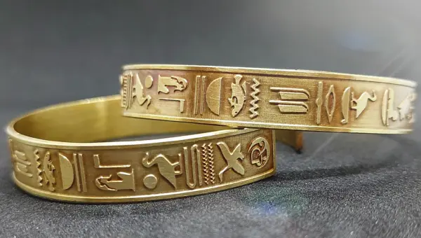 Hieroglyphic Gold Bracelet