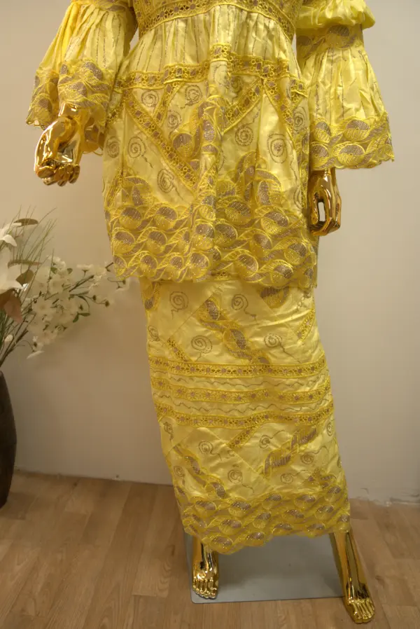 African Peplum Lace Gown - Image 4