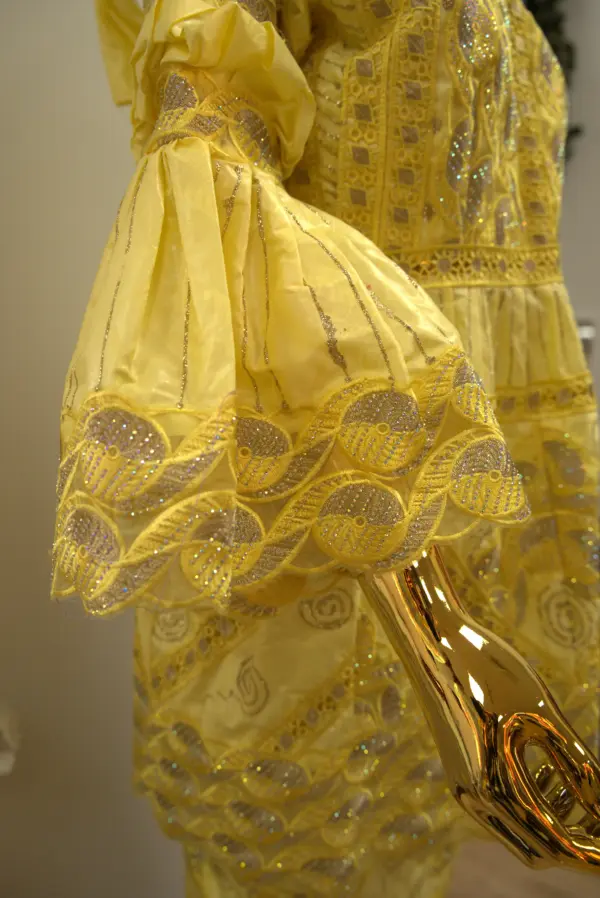 African Peplum Lace Gown - Image 3