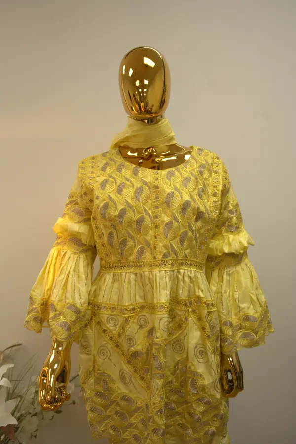 African Peplum Lace Gown