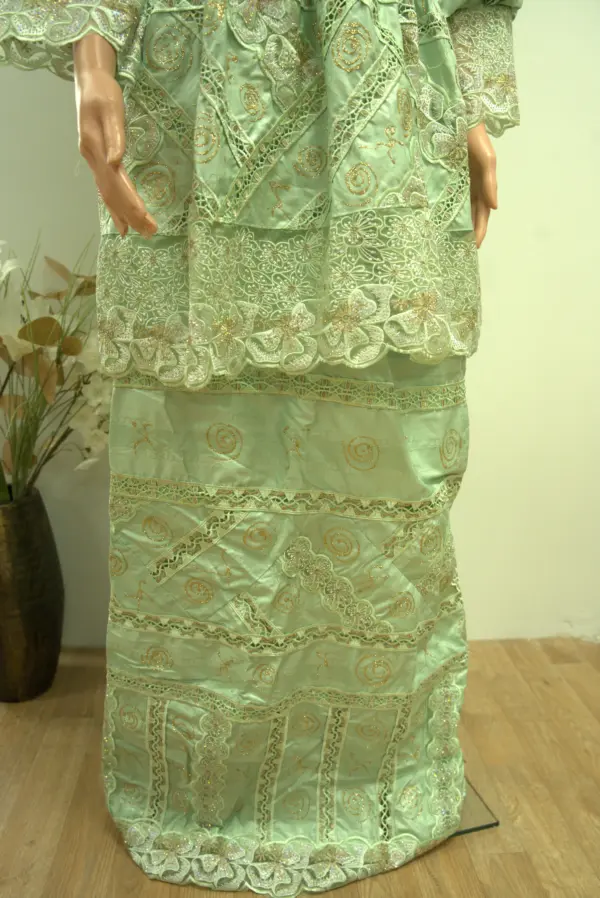 African Peplum Lace Gown - Image 4