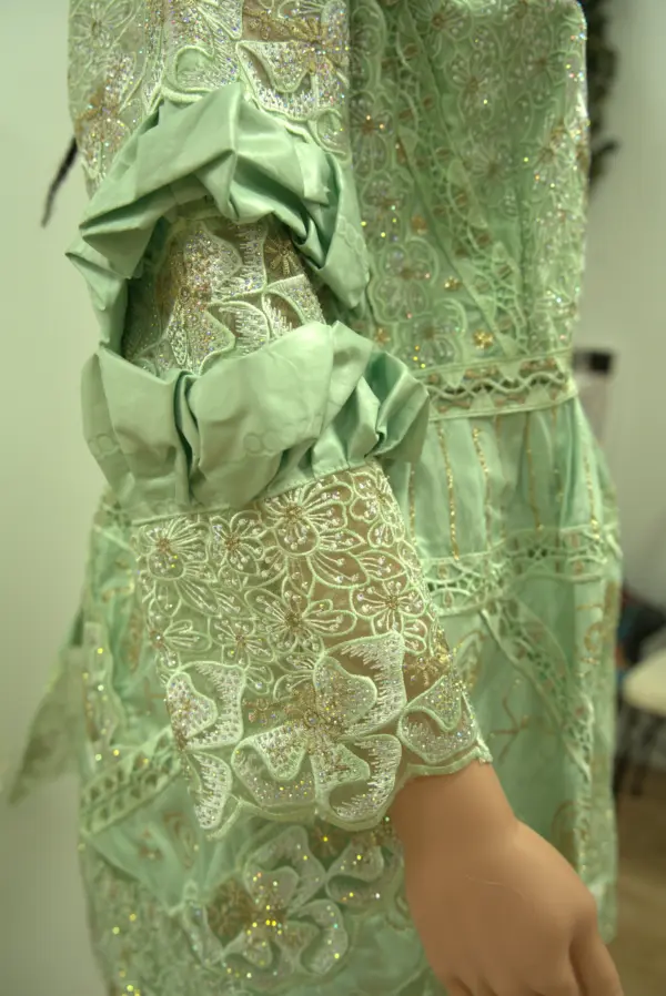 African Peplum Lace Gown - Image 2