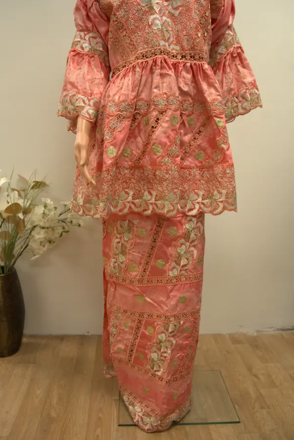 African Peplum Lace Gown - Image 5