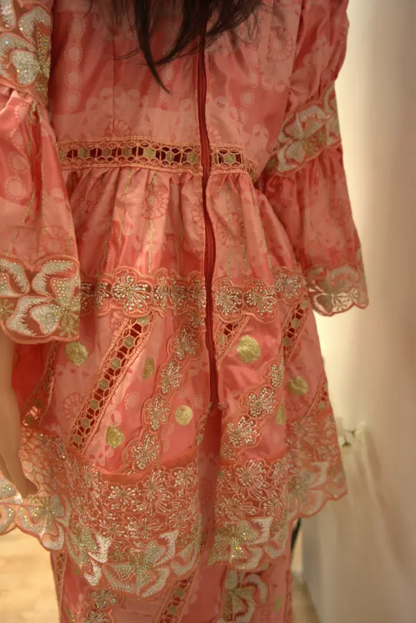African Peplum Lace Gown - Image 2