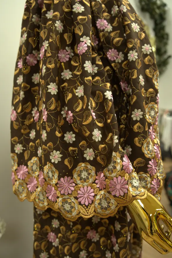 African Peplum Lace Gown - Image 3