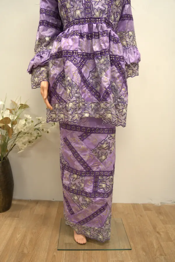 African Peplum Lace Gown - Image 4