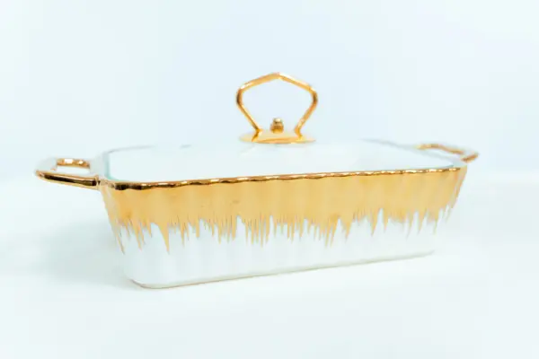 Porcelain Glass and Metal Stand - Image 5