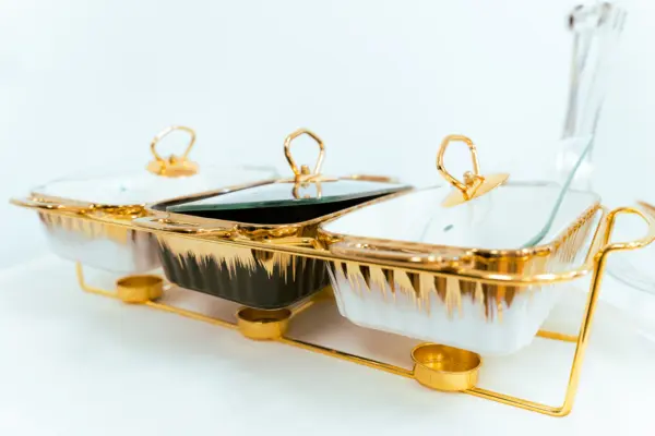 Porcelain Glass and Metal Stand - Image 2