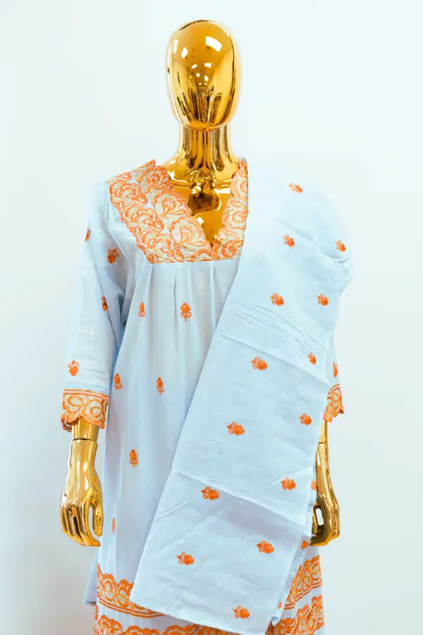 Three-Piece African Lace Ensemble
